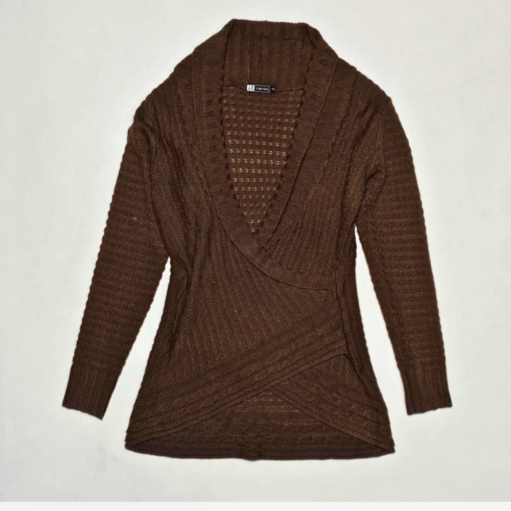 AK Collection  Earthy Open knit Wrap sweater, size S